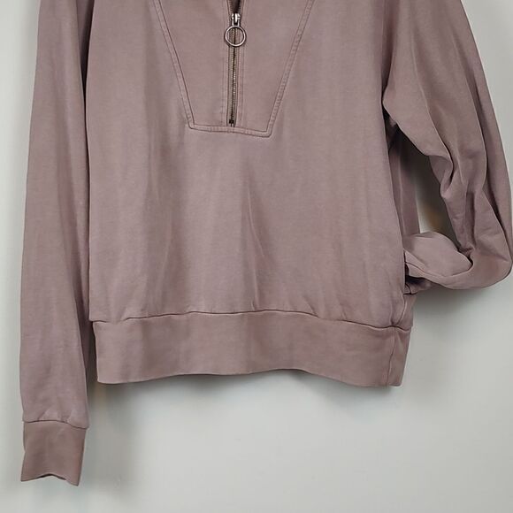 BlankNYC Quarter Zip Semi Cropped Long Sleeve Pull Over Top Size M - Picture 7 of 11